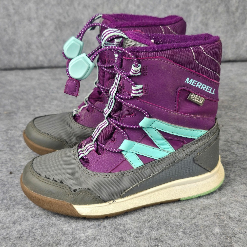 Merrell Snow Crush Kids 13M Purple Waterproof Insulated Winter Boots Toggle Lace